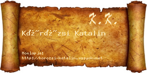 Körözsi Katalin névjegykártya